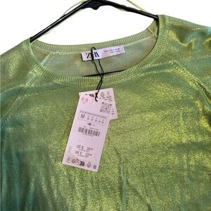 Zara Green Shimmer Top